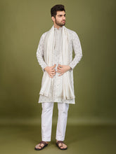 White Heavy Sequence Work Designer Kurta